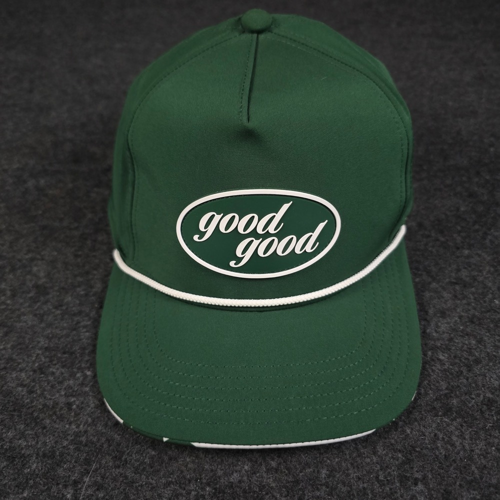 Good Good Golf Rope Hat Green White Adjustable Snapback Cap Golf Performance